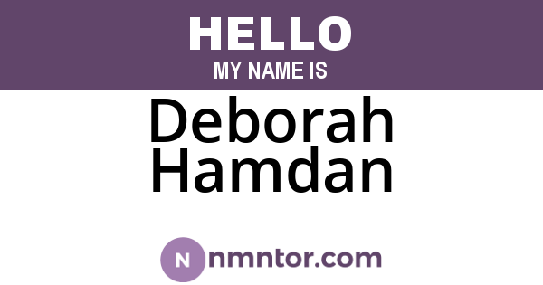 Deborah Hamdan