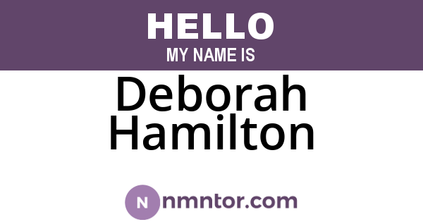 Deborah Hamilton