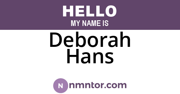 Deborah Hans