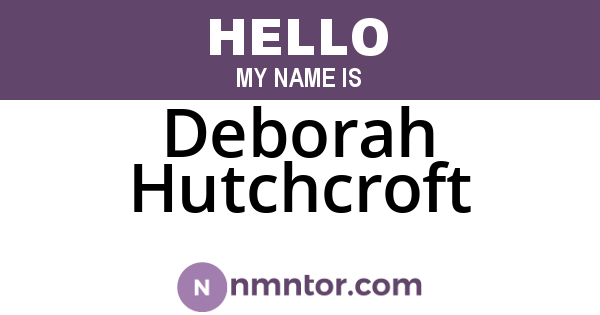 Deborah Hutchcroft
