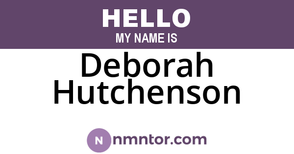 Deborah Hutchenson