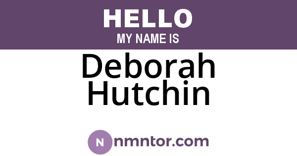 Deborah Hutchin