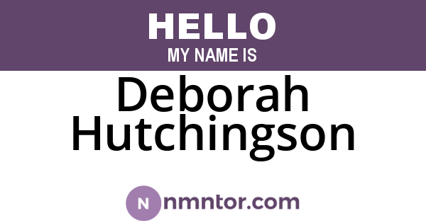 Deborah Hutchingson