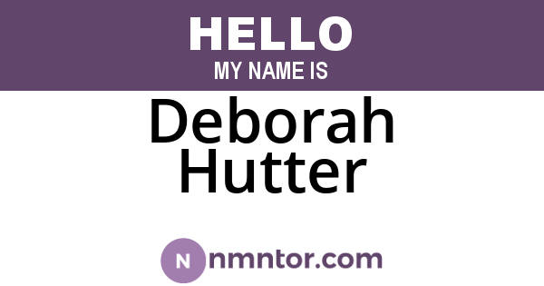 Deborah Hutter