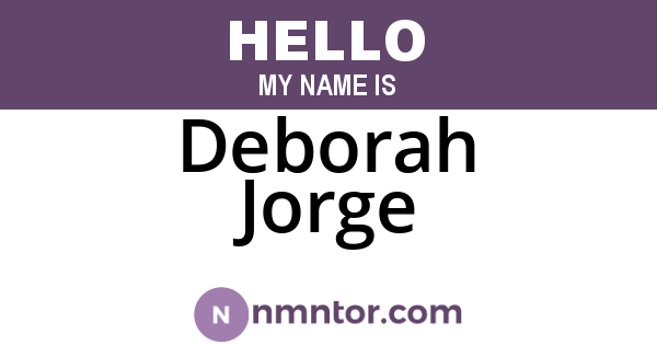 Deborah Jorge