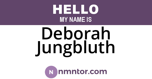 Deborah Jungbluth