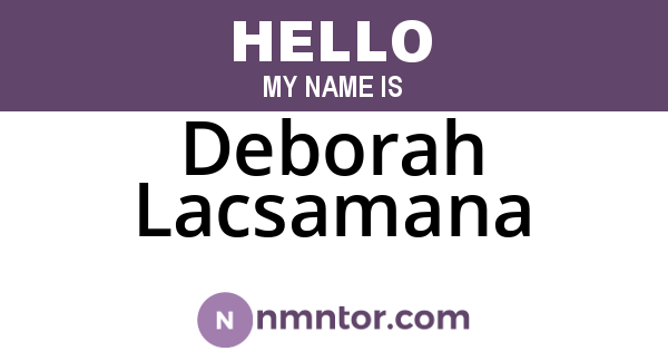 Deborah Lacsamana