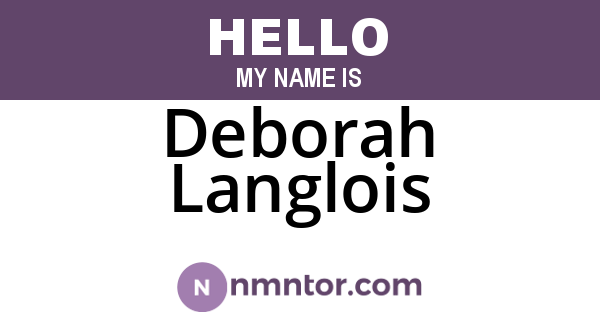 Deborah Langlois