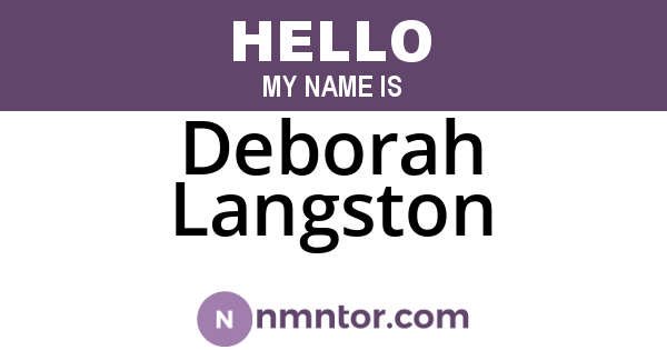 Deborah Langston