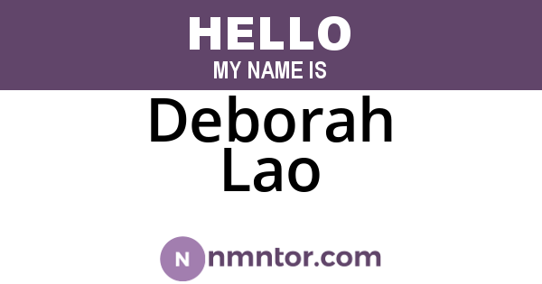 Deborah Lao