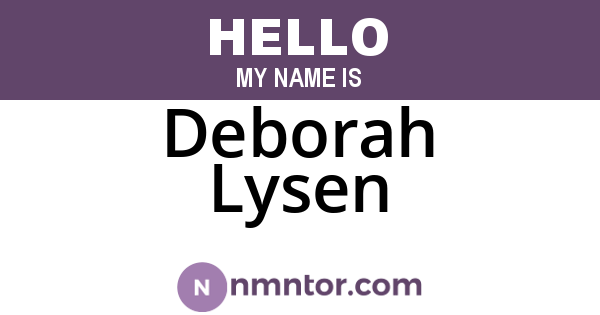 Deborah Lysen