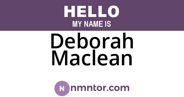 Deborah Maclean