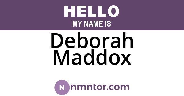 Deborah Maddox