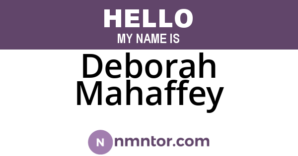 Deborah Mahaffey