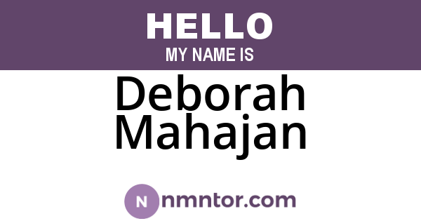 Deborah Mahajan