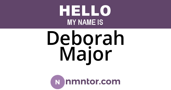 Deborah Major