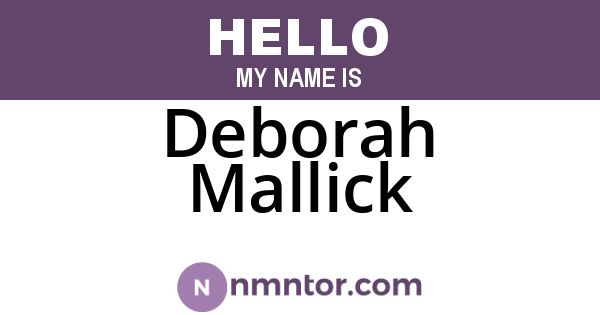 Deborah Mallick