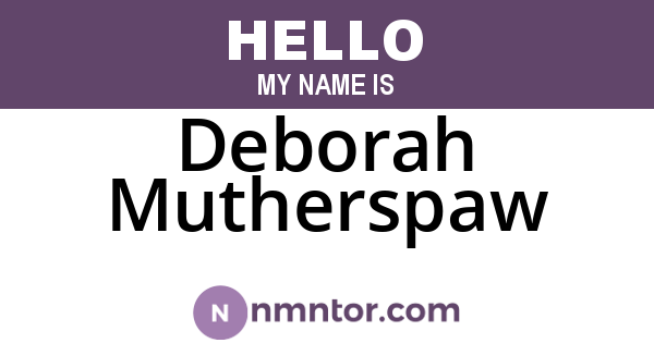 Deborah Mutherspaw