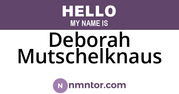 Deborah Mutschelknaus