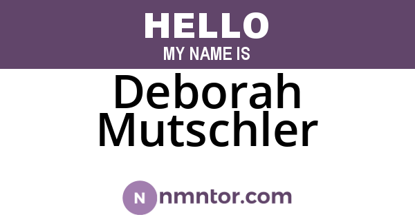 Deborah Mutschler