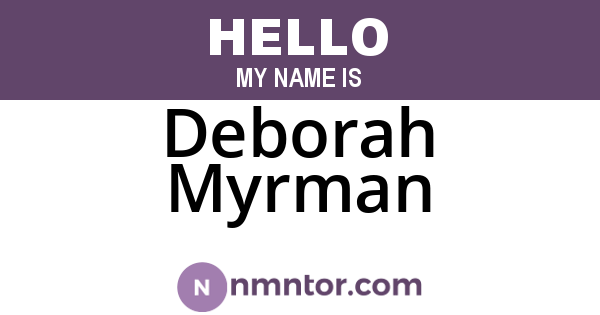 Deborah Myrman