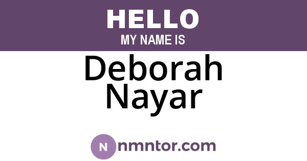 Deborah Nayar
