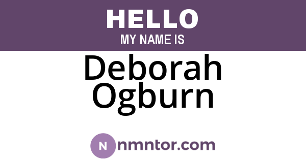 Deborah Ogburn