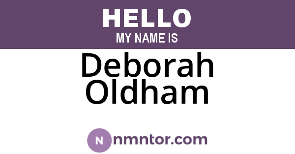 Deborah Oldham
