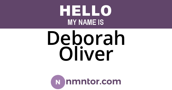 Deborah Oliver