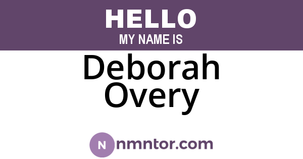 Deborah Overy