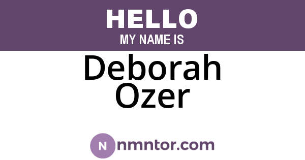 Deborah Ozer