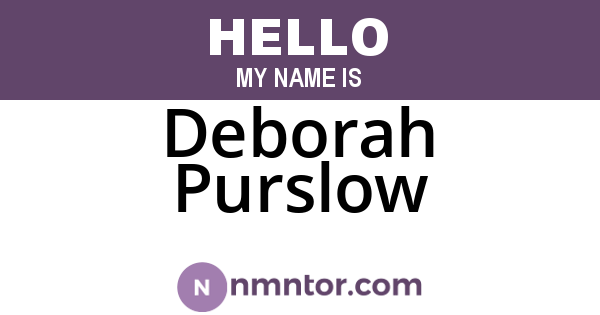 Deborah Purslow