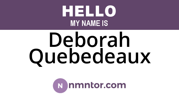 Deborah Quebedeaux