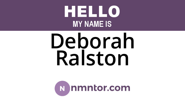 Deborah Ralston