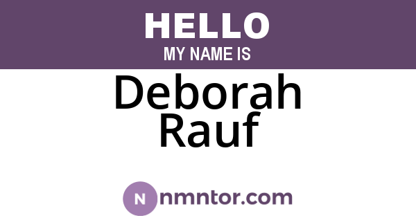 Deborah Rauf