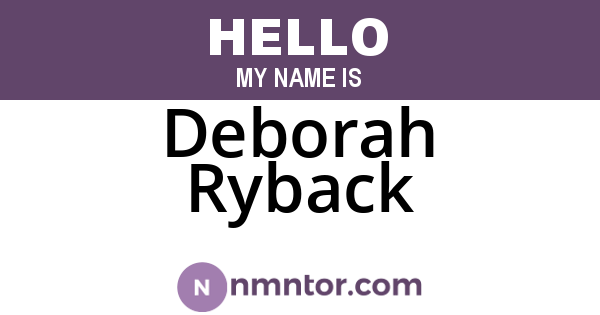 Deborah Ryback