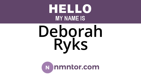 Deborah Ryks