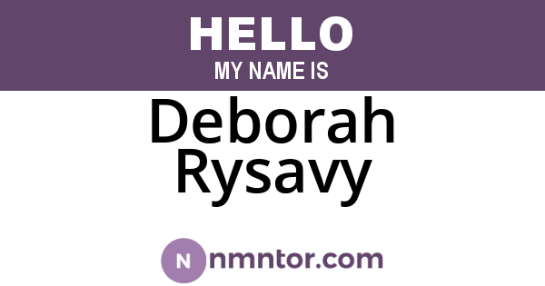 Deborah Rysavy