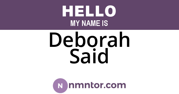Deborah Said