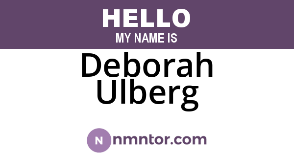 Deborah Ulberg