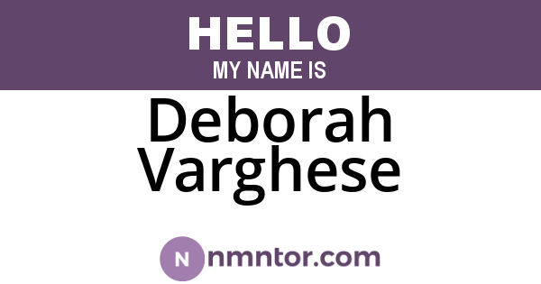 Deborah Varghese