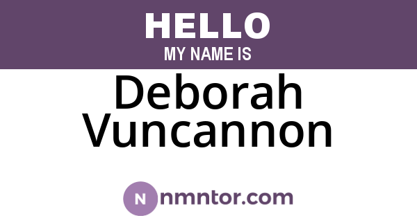 Deborah Vuncannon