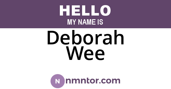 Deborah Wee