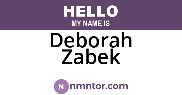 Deborah Zabek