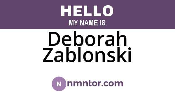 Deborah Zablonski
