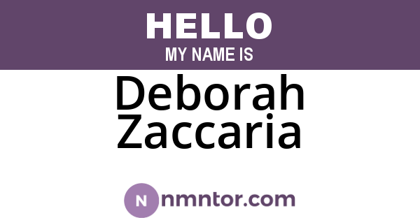 Deborah Zaccaria