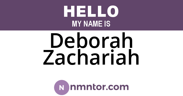 Deborah Zachariah