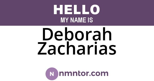 Deborah Zacharias