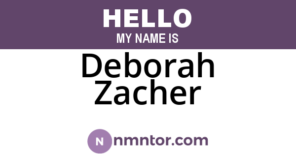 Deborah Zacher
