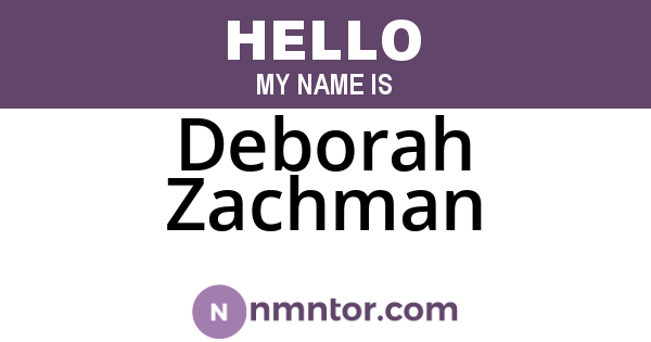 Deborah Zachman